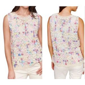 NWT Charlie B Multicolor Crochet Sleeveless Top Sz Xl